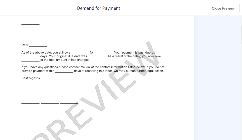 screenshot of Legal Templates